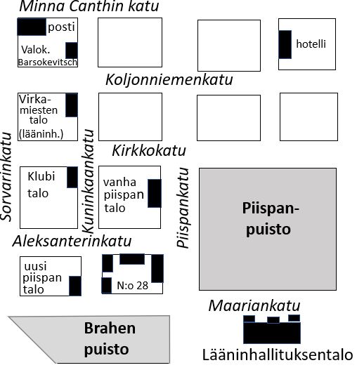 Kuopio kortteli no 28 Piispankatu 2 noin 1910